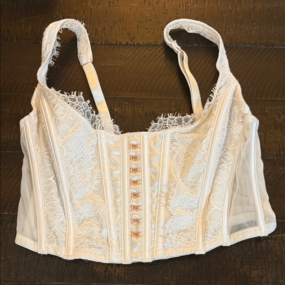 Victoria's Secret Cream Lace Corset Top